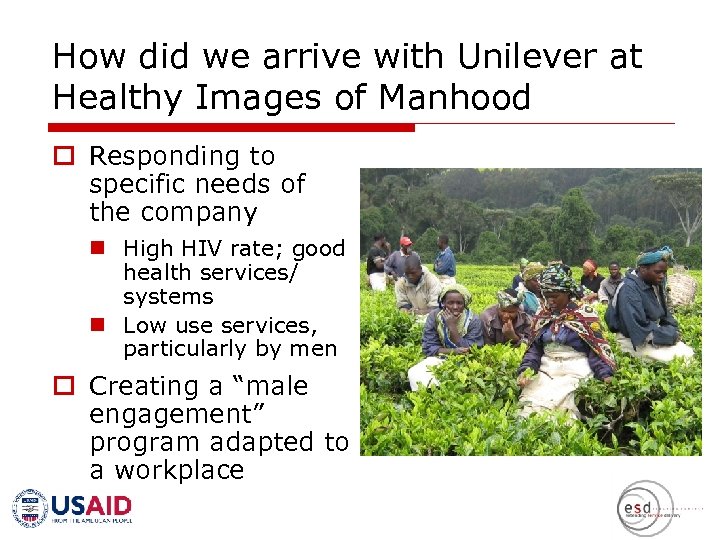 How did we arrive with Unilever at Healthy Images of Manhood o Responding to