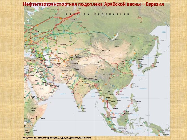 Нефтегазотранспортная подоплека Арабской весны – Евразия http: //www. theodora. com/pipelines/asia_oil_gas_and_products_pipelines. html 