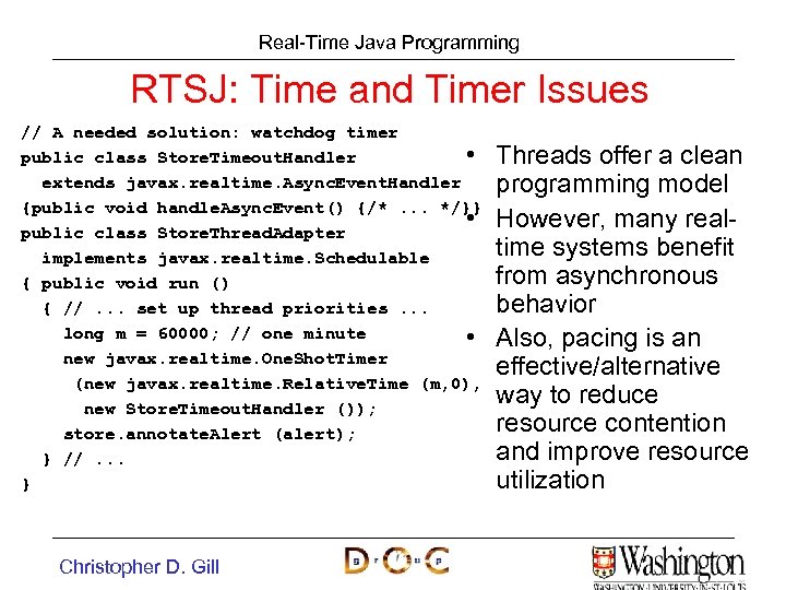 Real-Time Java Programming RTSJ: Time and Timer Issues // A needed solution: watchdog timer