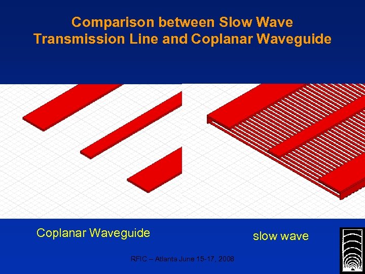 Comparison between Slow Wave Transmission Line and Coplanar Waveguide RFIC – Atlanta June 15