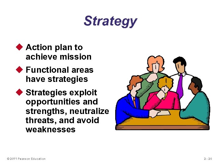 Strategy u Action plan to achieve mission u Functional areas have strategies u Strategies