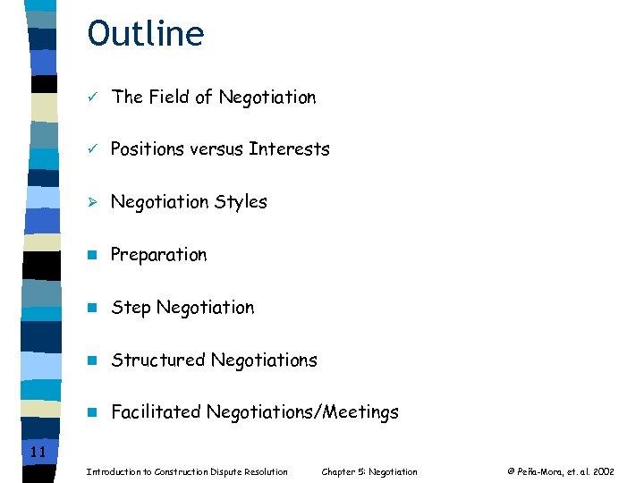 Outline ü The Field of Negotiation ü Positions versus Interests Ø Negotiation Styles n