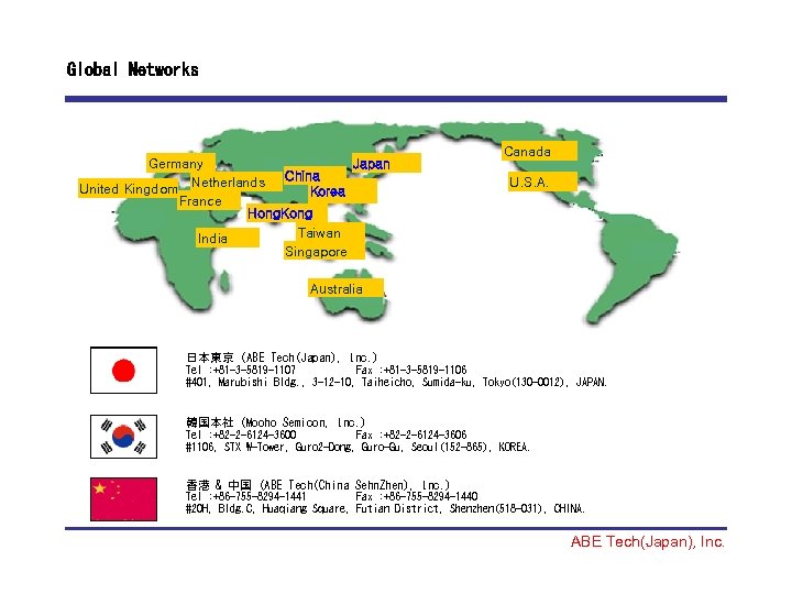 Global Networks Germany Japan China United Kingdom Netherlands Korea France Hong. Kong Taiwan India