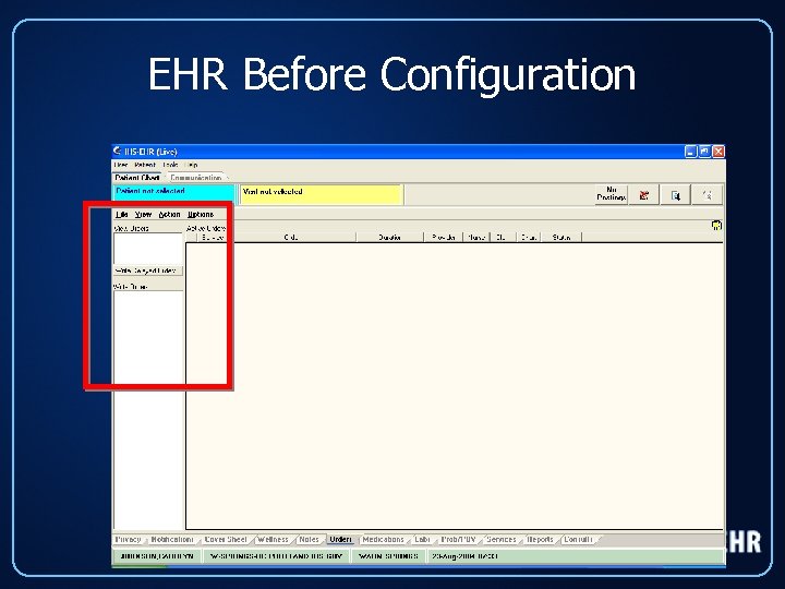 EHR Before Configuration 