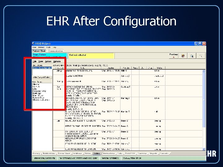 EHR After Configuration 