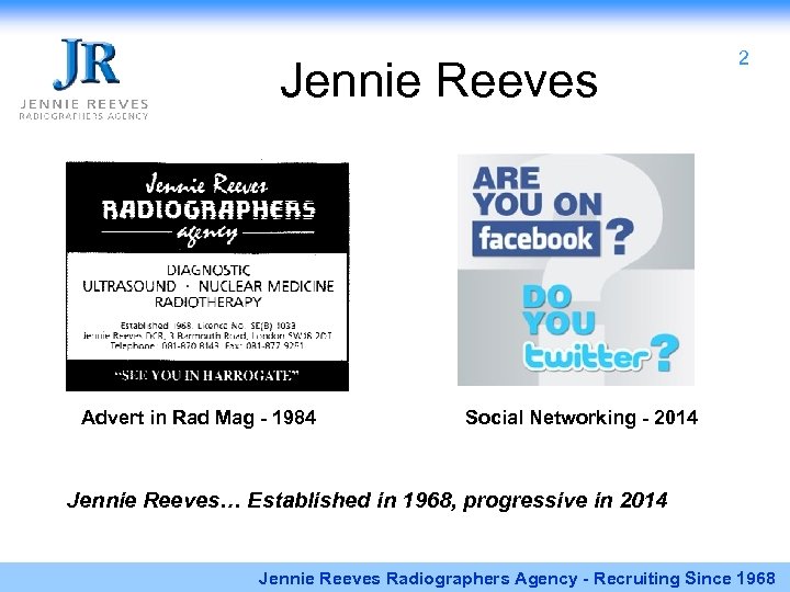Jennie Reeves Advert in Rad Mag - 1984 2 Social Networking - 2014 Jennie