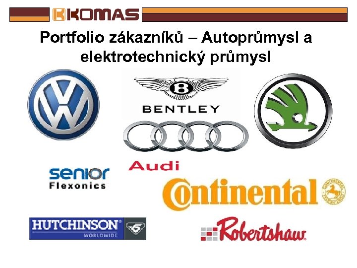 Portfolio zákazníků – Autoprůmysl a elektrotechnický průmysl 