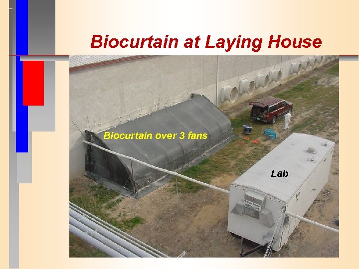 Biocurtain at Laying House Biocurtain over 3 fans Lab 