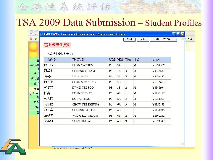 TSA 2009 Data Submission – Student Profiles 