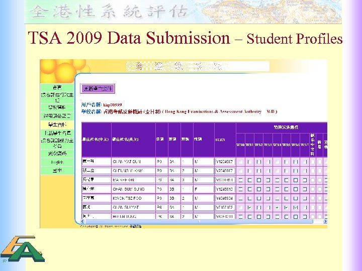TSA 2009 Data Submission – Student Profiles 