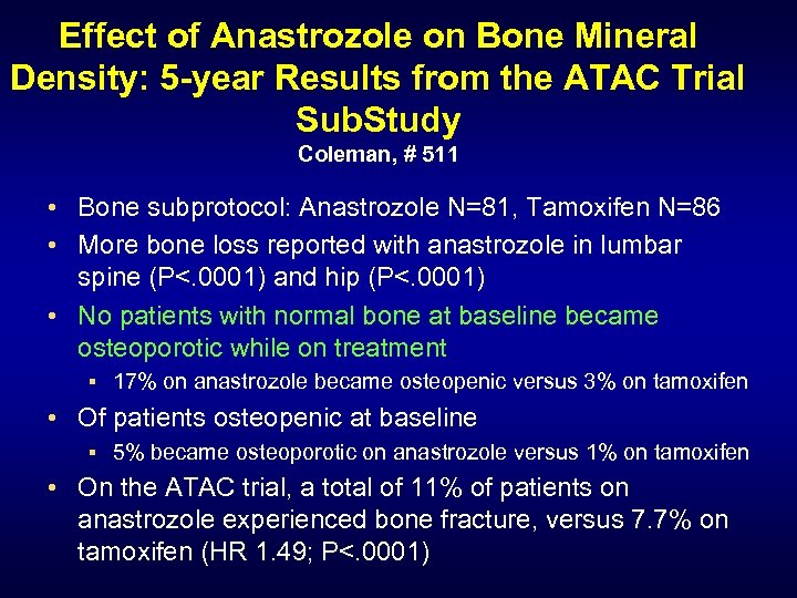 Effect of Anastrozole on Bone Mineral Density: 5 -year Results from the ATAC Trial