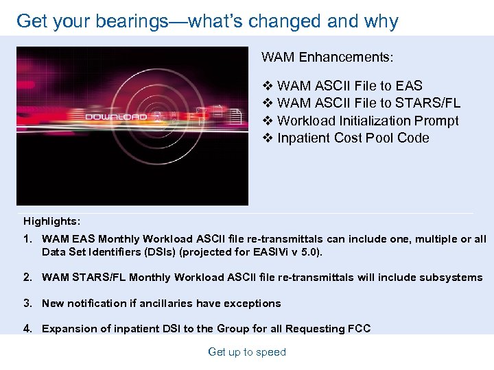 Get your bearings—what’s changed and why WAM Enhancements: v WAM ASCII File to EAS