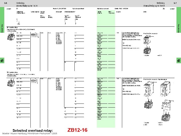 Observe protection mark to ISO 16016 Selected overload relay: Moeller House Hamburg /Hinrichsen-Pschunder /