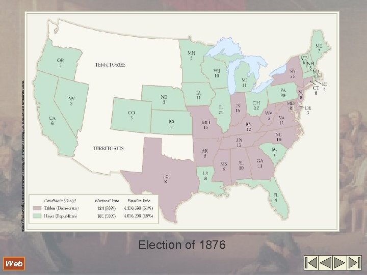 Election of 1876 Web © 2004 Wadsworth, a division of Thomson Learning, Inc. Thomson