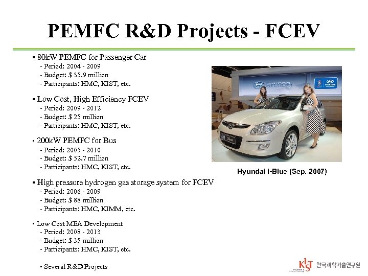 PEMFC R&D Projects - FCEV ▪ 80 k. W PEMFC for Passenger Car -