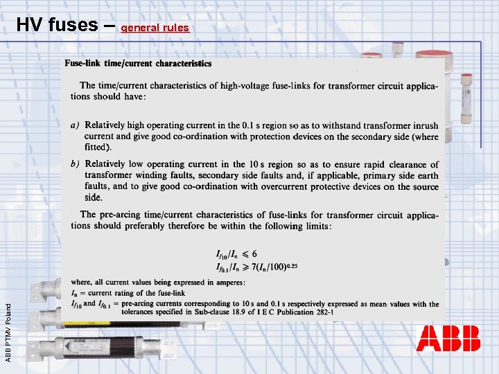 ABB PTMV Poland HV fuses – general rules 
