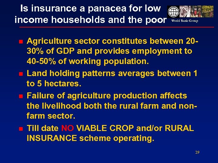 Is insurance a panacea for low income households and the poor n n World