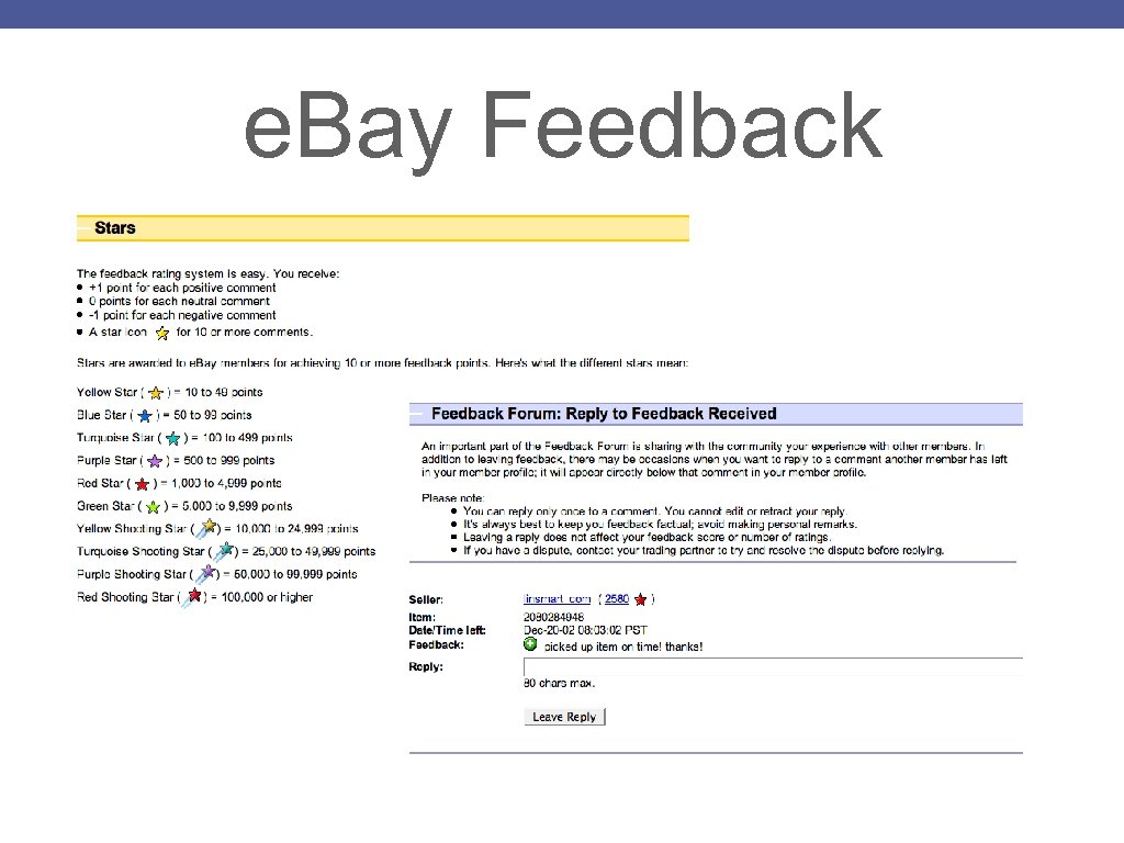 e. Bay Feedback 