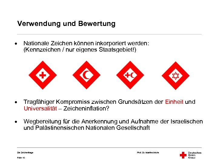 Verwendung und Bewertung · Nationale Zeichen können inkorporiert werden: (Kennzeichen / nur eigenes Staatsgebiet!)