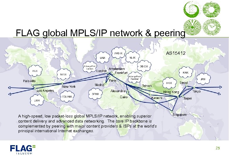 FLAG global MPLS/IP network & peering AS 15412 A high-speed, low packet-loss global MPLS/IP