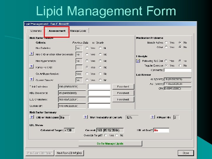 Lipid Management Form 