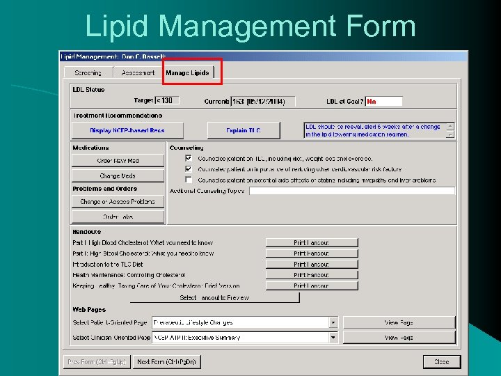 Lipid Management Form 