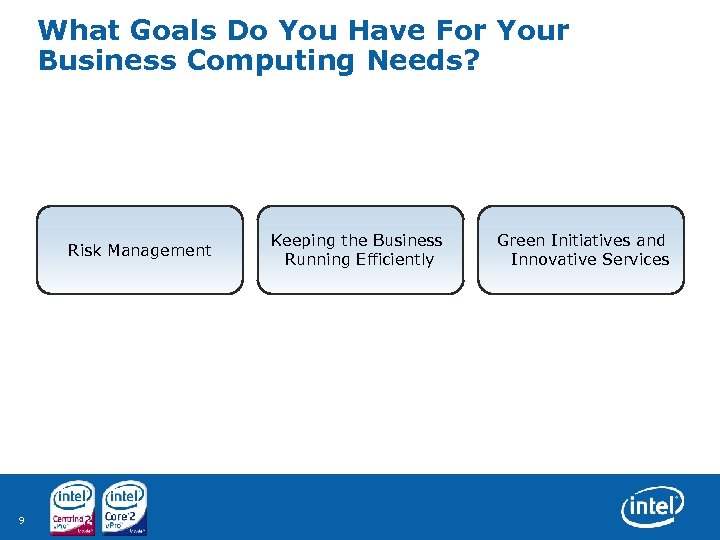 What Goals Do You Have For Your Business Computing Needs? Risk Management 9 Keeping