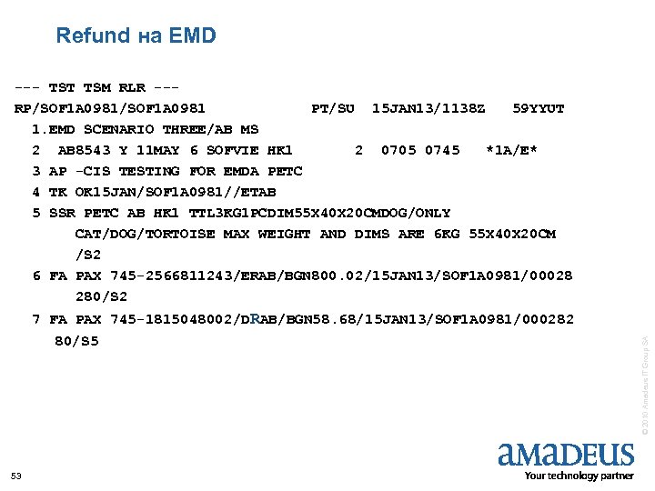Refund на EMD 7 FA PAX 745 -1815048002/DRAB/BGN 58. 68/15 JAN 13/SOF 1 A