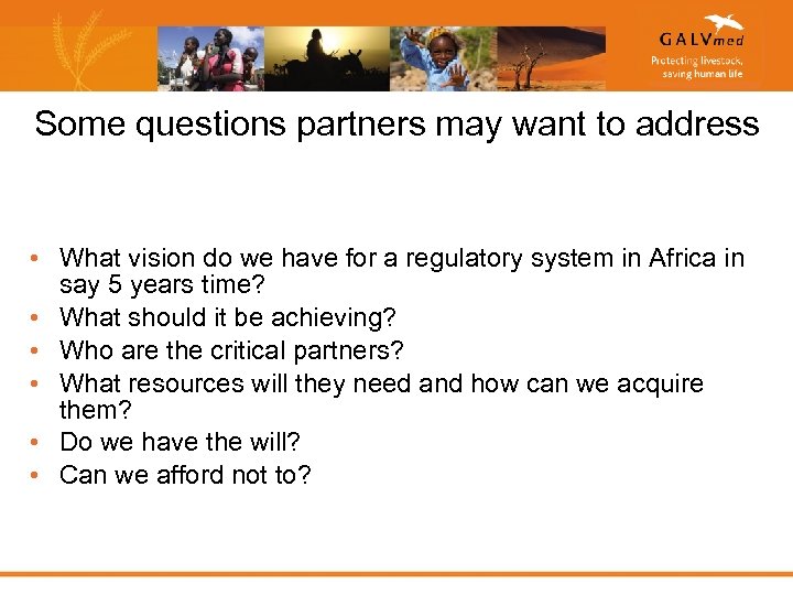 Some questions partners may want to address • What vision do we have for