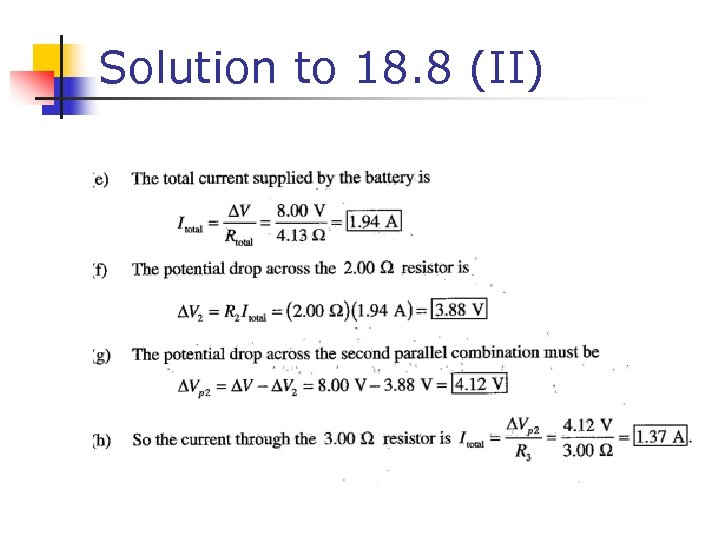 Solution to 18. 8 (II) 