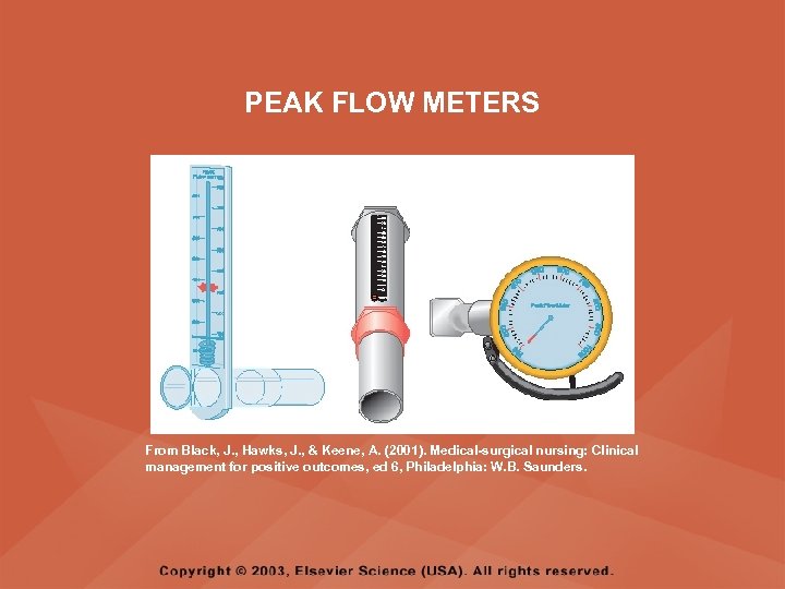 PEAK FLOW METERS From Black, J. , Hawks, J. , & Keene, A. (2001).