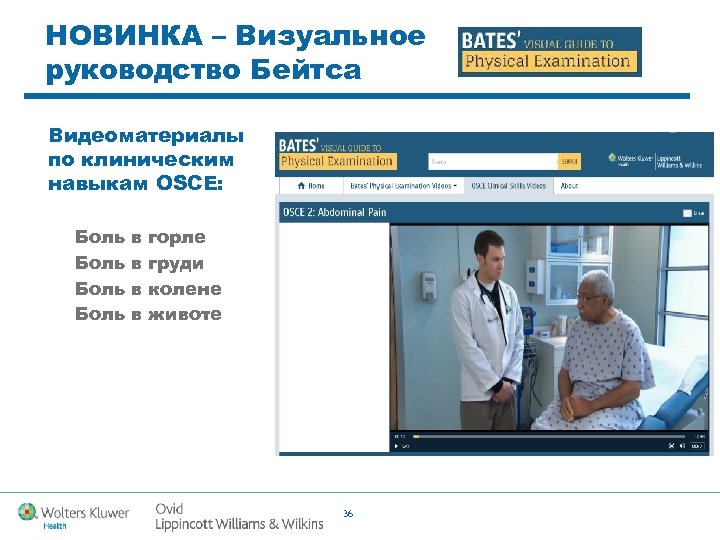 НОВИНКА – Визуальное руководство Бейтса Видеоматериалы по клиническим навыкам OSCE: Боль в в горле