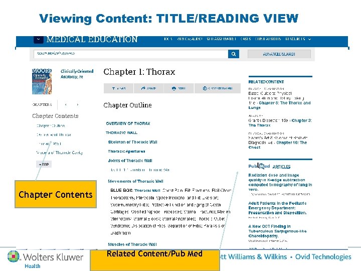 Viewing Content: TITLE/READING VIEW Chapter Contents Related Content/Pub Med 42 