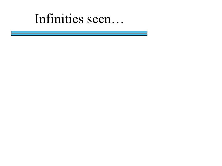 Infinities seen… 