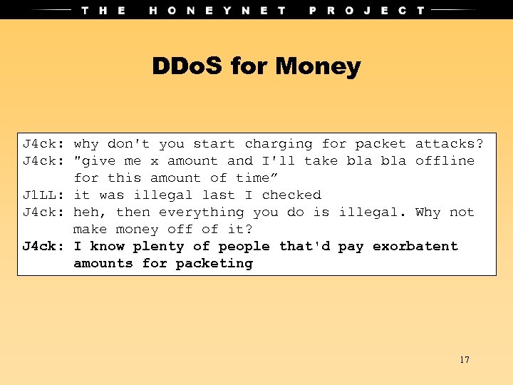 DDo. S for Money J 4 ck: why don't you start charging for packet