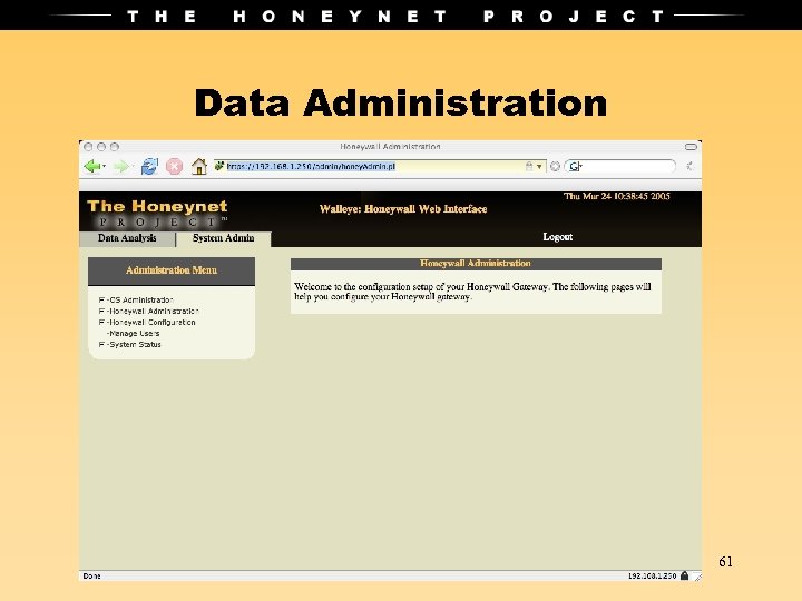 Data Administration 61 