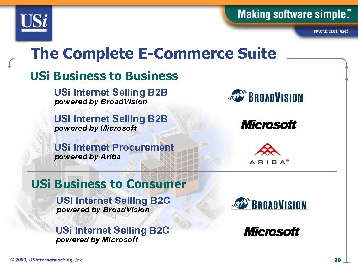 The Complete E-Commerce Suite USi Business to Business USi Internet Selling B 2 B