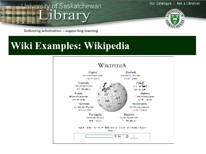 Wiki Examples: Wikipedia 