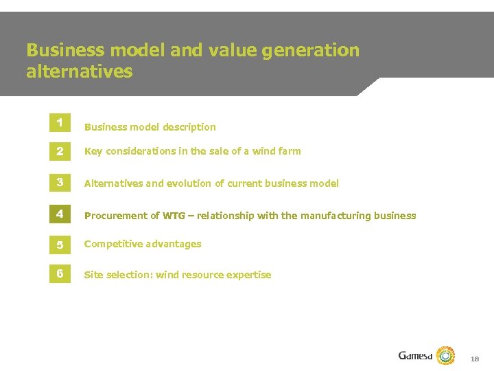 Business model and value generation alternatives 1 Business model description 2 Key considerations in