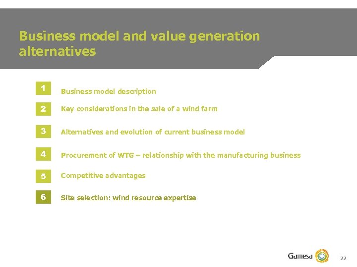 Business model and value generation alternatives 1 Business model description 2 Key considerations in