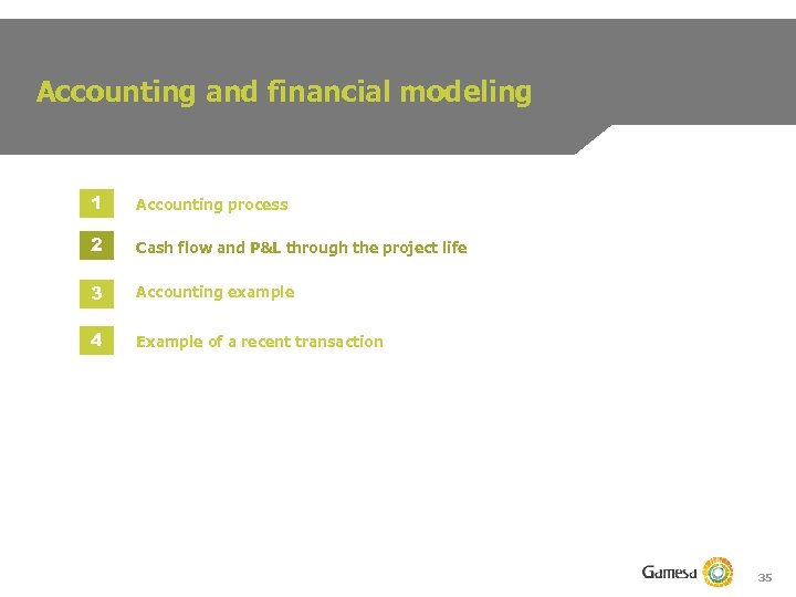 Accounting and financial modeling 1 Accounting process 2 Cash flow and P&L through the