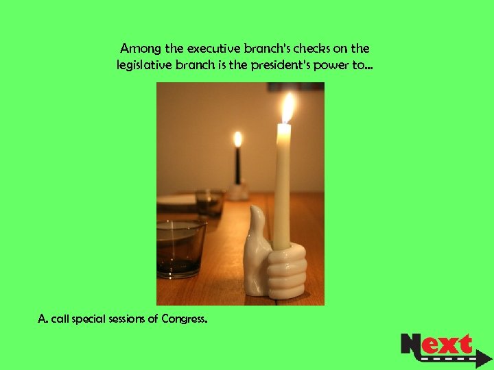 Among the executive branch’s checks on the legislative branch is the president’s power to…