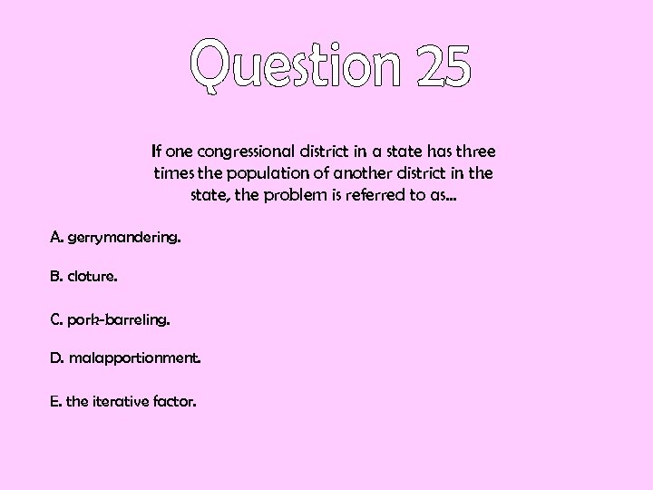 If one congressional district in a state has three times the population of another