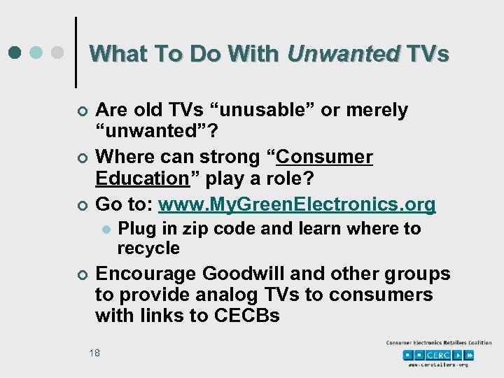 What To Do With Unwanted TVs ¢ ¢ ¢ Are old TVs “unusable” or