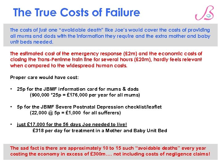 The True Costs of Failure The costs of just one “avoidable death” like Joe’s