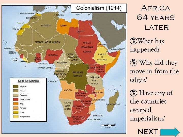 Africa 64 years later þWhat has happened? þ Why did they move in from