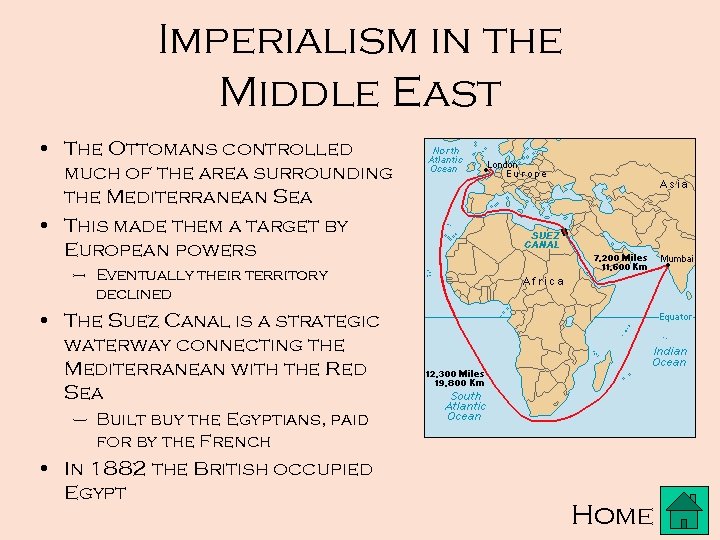 Imperialism in the Middle East • The Ottomans controlled much of the area surrounding