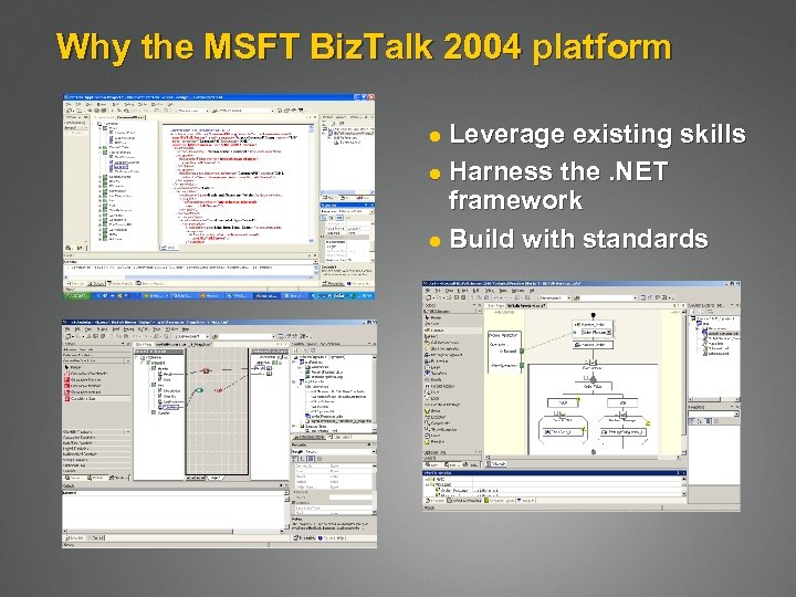 Why the MSFT Biz. Talk 2004 platform Leverage existing skills l Harness the. NET
