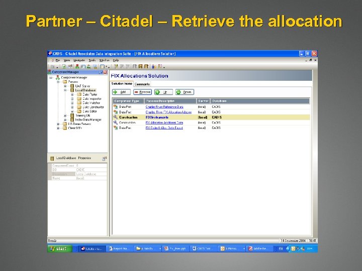 Partner – Citadel – Retrieve the allocation 