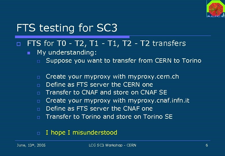 FTS testing for SC 3 o FTS for T 0 - T 2, T